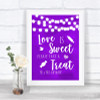Purple Watercolour Lights Love Is Sweet Take A Treat Candy Buffet Wedding Sign