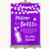 Purple Watercolour Lights Message In A Bottle Personalized Wedding Sign