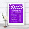 Purple Watercolour Lights Rules Of The Dance Floor Personalized Wedding Sign