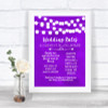 Purple Watercolour Lights Rules Of The Wedding Personalized Wedding Sign