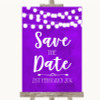 Purple Watercolour Lights Save The Date Personalized Wedding Sign