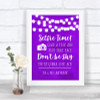 Purple Watercolour Lights Selfie Photo Prop Personalized Wedding Sign