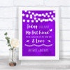 Purple Watercolour Lights Today I Marry My Best Friend Personalized Wedding Sign