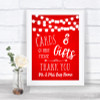 Red Watercolour Lights Cards & Gifts Table Personalized Wedding Sign