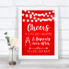 Red Watercolour Lights Cheers To Love Personalized Wedding Sign