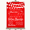 Red Watercolour Lights Cheeseboard Cheese Song Personalized Wedding Sign