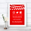 Red Watercolour Lights Social Media Hashtag Photos Personalized Wedding Sign