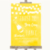 Yellow Watercolour Lights Alcohol Says You Can Dance Personalized Wedding Sign