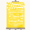 Yellow Watercolour Lights All Family No Seating Plan Personalized Wedding Sign