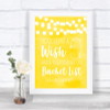 Yellow Watercolour Lights Bucket List Personalized Wedding Sign