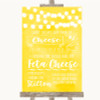 Yellow Watercolour Lights Cheeseboard Cheese Song Personalized Wedding Sign