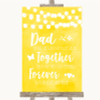 Yellow Watercolour Lights Dad Walk Down The Aisle Personalized Wedding Sign