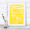 Yellow Watercolour Lights Drink Champagne Dance Stars Personalized Wedding Sign