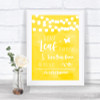 Yellow Watercolour Lights Fingerprint Tree Instructions Wedding Sign