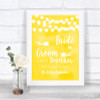 Yellow Watercolour Lights Friends Of The Bride Groom Seating Wedding Sign