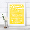 Yellow Watercolour Lights Grab A Bag Candy Buffet Cart Sweets Wedding Sign