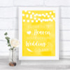 Yellow Watercolour Lights Heaven Loved Ones Personalized Wedding Sign