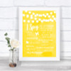 Yellow Watercolour Lights I Spy Disposable Camera Personalized Wedding Sign