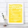 Yellow Watercolour Lights In Loving Memory Personalized Wedding Sign