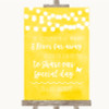 Yellow Watercolour Lights In Our Thoughts Personalized Wedding Sign