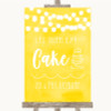 Yellow Watercolour Lights Let Them Eat Cake Personalized Wedding Sign