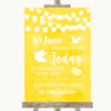 Yellow Watercolour Lights Loved Ones In Heaven Personalized Wedding Sign