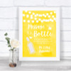 Yellow Watercolour Lights Message In A Bottle Personalized Wedding Sign