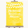 Yellow Watercolour Lights My Humans Are Getting Married Wedding Sign