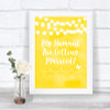 Yellow Watercolour Lights My Humans Are Getting Married Wedding Sign