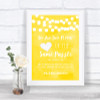 Yellow Watercolour Lights Puzzle Piece Guest Book Personalized Wedding Sign