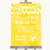 Yellow Watercolour Lights Wishing Tree Personalized Wedding Sign