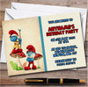 Clumsy Smurfan And Hefty Smurf Children's Birthday Party Invitations