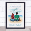 Love Story Beach Romantic Gift For Him or Her Personalized Couple Print