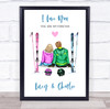 Ski Slopes Love You Romantic Gift For Him or Her Personalized Couple Print