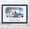 Ski Slopes Mountains Romantic Gift For Him or Her Personalized Couple Print
