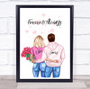 Forever Bursting Hearts Romantic Gift For Him or Her Personalized Couple Print
