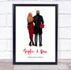 Forever & Always Red Romantic Gift For Him or Her Personalized Couple Print