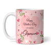 Pink Floral Circle Photo Mother's Day Gift For Stepmum Personalized Mug