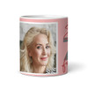 70 & Fabulous 70th Birthday Gift For Her Coral Pink Photo Personalized Mug