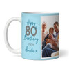 80 & Fabulous 80th Birthday Gift Blue Photo Tea Coffee Cup Personalized Mug