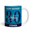 80th Birthday Photo Gift Blue Tea Coffee Cup Personalized Mug