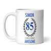 85th Birthday Gift For Man Blue Male Mens 85th Birthday Present Personalized Mug