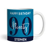 90th Birthday Photo Gift Blue Tea Coffee Cup Personalized Mug