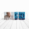 90th Birthday Photo Gift Blue Tea Coffee Cup Personalized Mug