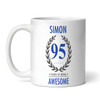 95th Birthday Gift For Man Blue Male Mens 95th Birthday Present Personalized Mug