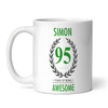 95th Birthday Gift For Man Green Male Mens 95 Birthday Present Personalized Mug