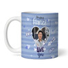 Amazing Fiance Gift Blue Heart Photo Frame Tea Coffee Cup Personalized Mug