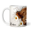Cute 3D Peeking Highland Cow Name Tea Coffee Cup Custom Gift Personalized Mug