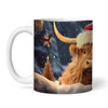 Cute Christmas Highland Cow In Santa Hat Tea Coffee Cup Gift Personalized Mug