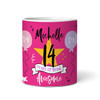 14 Years Photo Pink 14th Birthday Gift For Teenage Girl Awesome Personalized Mug